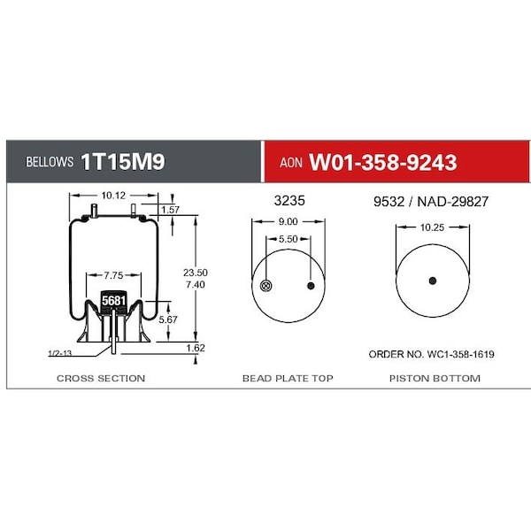 Firestone Air Spring, Suspension, Carton Qty 8 W013589243 - main